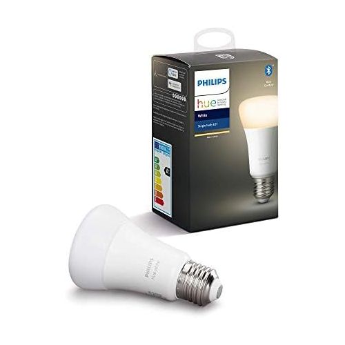 필립스 Philips Hue White E27 LED lamp single pack, dimmable, warm White light, controllable via app, compatible with Amazon Alexa (Echo, Echo Dot), device certified for people