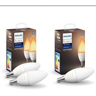 Philips Hue White Ambiance E14 LED Light Bulb Pack of 3 Dimmable All Shades of White Controllable via App Compatible with Amazon Alexa