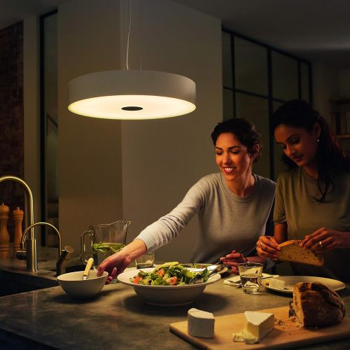 필립스 Philips Hue White Amb. Fair LED Pendant Light with Dimmer Switch, White, Dimmable, All Shades of White, Controllable via App, Compatible with Amazon Alexa (Echo, Echo Dot)