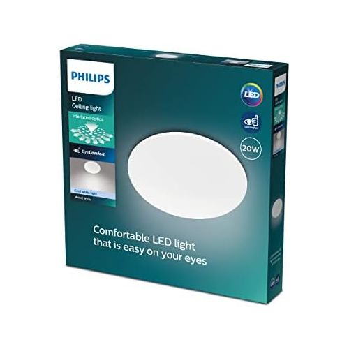 필립스 Philips Moire LED Ceiling Light, Nickel, 17 W, 1700 lm, Warm White Light (2700 K)