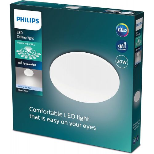 필립스 Philips Moire LED Ceiling Light, Nickel, 17 W, 1700 lm, Warm White Light (2700 K)