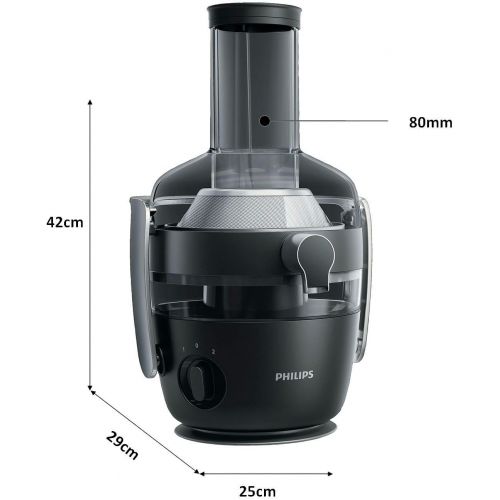 필립스 Philips HR1916/70 Juicer, QuickClean Technology, Pre Rinse Function, 2 Speeds, 900 W, Black