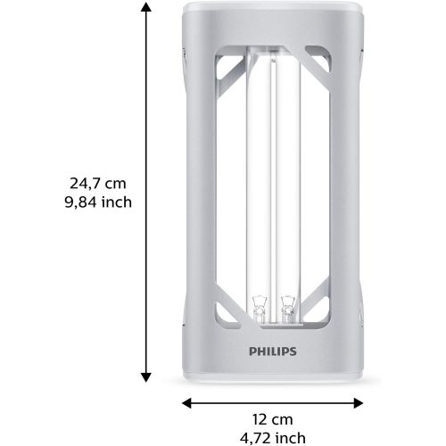필립스 Philips UV C Disinfectant Table Lamp, 254 Nanometers, Wavelength, Ozone Free, Motion Sensor, Integrated Voice Guidance