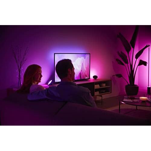 필립스 Philips Hue White and Colour Ambiance Bloom LED Table Lamp, Black, Dimmable, 16 Million Colours, App Control, Compatible With Amazon Alexa (Echo, Echo Dot)