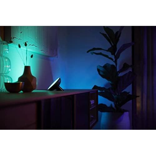 필립스 Philips Hue White and Colour Ambiance Bloom LED Table Lamp, Black, Dimmable, 16 Million Colours, App Control, Compatible With Amazon Alexa (Echo, Echo Dot)