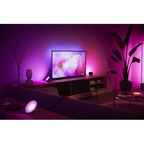 필립스 Philips Hue White and Colour Ambiance Bloom LED Table Lamp, Black, Dimmable, 16 Million Colours, App Control, Compatible With Amazon Alexa (Echo, Echo Dot)