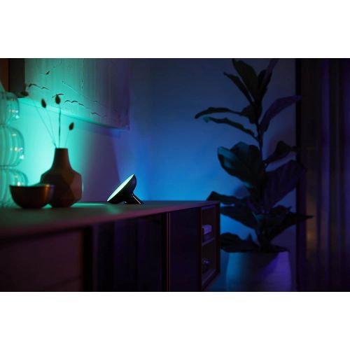 필립스 Philips Hue White and Colour Ambiance Bloom LED Table Lamp, Black, Dimmable, 16 Million Colours, App Control, Compatible With Amazon Alexa (Echo, Echo Dot)