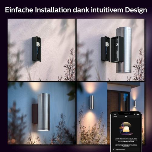 필립스 Philips Hue LED Outdoor Wall Light White and Colour Ambiance