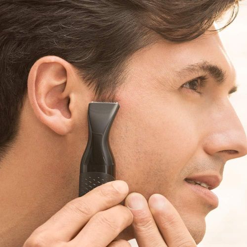 필립스 Philips NT5650/16 Nose and Ear Hair Trimmer Series 5000 for Nose and Ear Hair and Eyebrows Without Plucking (with Beard Comb and Precision Trimmer), Black/Grey