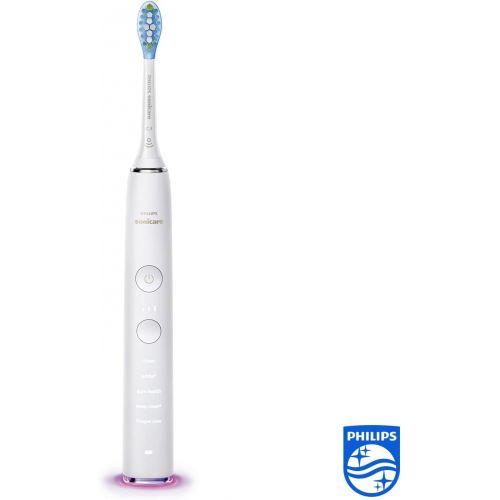 필립스 Philips Sonicare DiamondClean Smart Sonic Toothbrush HX9924/03 with 5 Cleaning Programs, 3 Intensities, Charging Glass, USB Travel Case & 4 Brush Heads Gentle Cleaning thanks to