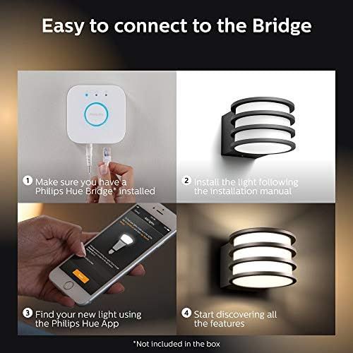 필립스 Philips Hue Wall Lantern Anthracite 1 x 9 W (Triple Pack)