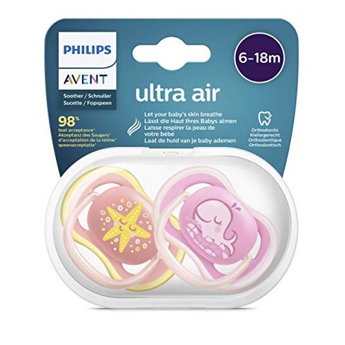 필립스 Philips Avent SCF085/04 Ultra Air Soother, Lightweight Protection, Designed to Provide Airflow With Large Holes to Keep Your Babys Skin Dry.