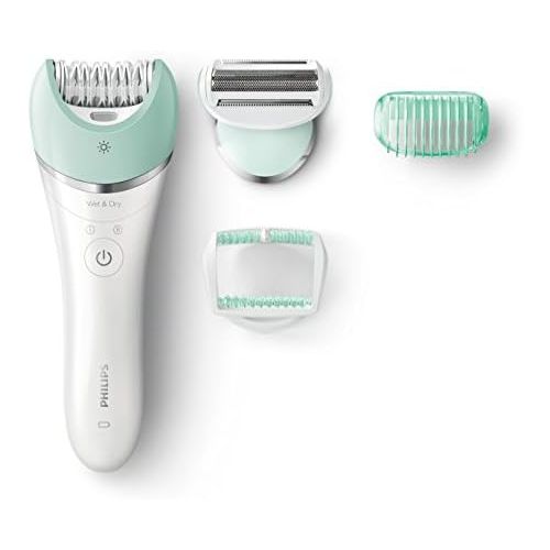 필립스 Philips Satinelle Prestige BRE620/00 Epilator Wet and Dry Epilator with Massage, Shaving and Trimming Attachment for Use on the Body, Especially the Legs for Long Lasting Smooth Sk