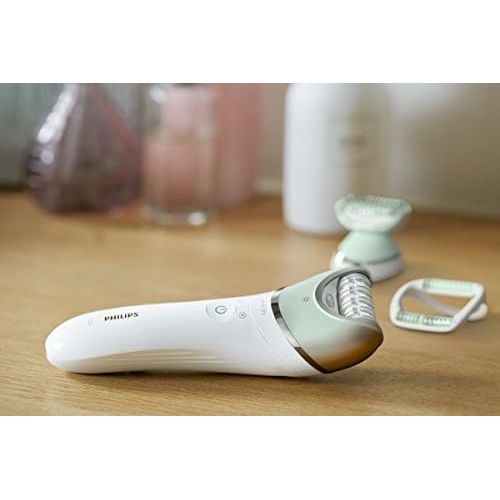 필립스 Philips Satinelle Prestige BRE620/00 Epilator Wet and Dry Epilator with Massage, Shaving and Trimming Attachment for Use on the Body, Especially the Legs for Long Lasting Smooth Sk