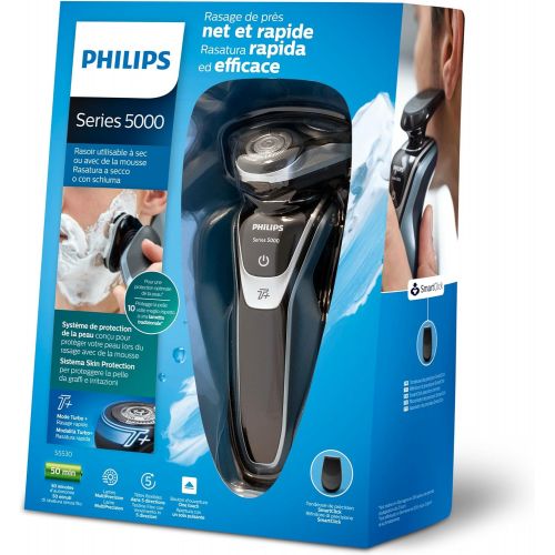 필립스 Philips Shaver Series 5000 S5530/08 Razor (Rotary Razor, MultiPrecision Blade System, Super Lift & Cut Action, Buttons, Skin Protection System, AquaTec Wet & Dry, SH50, 2 Years