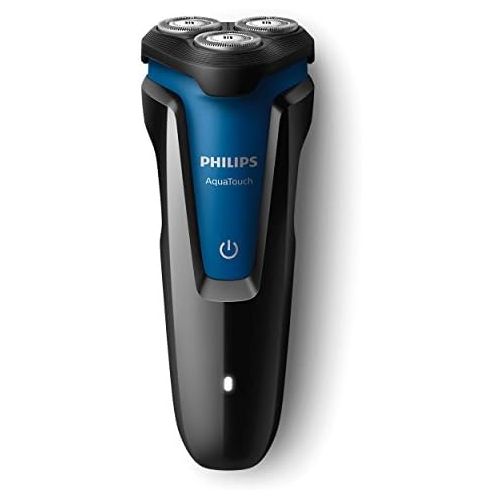 필립스 Philips AQUA Touch S1030?Black/Blue???Razor Shaver Trimmer Rotational Speed, Buttons, SH30, 2?Months (S), Black, Blue, Battery)