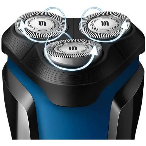 필립스 Philips AQUA Touch S1030?Black/Blue???Razor Shaver Trimmer Rotational Speed, Buttons, SH30, 2?Months (S), Black, Blue, Battery)