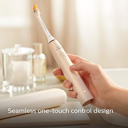 필립스 Philips Sonicare Power Electric Toothbrush 9900 Prestige with SenseIQ, Adapts, Cares, AI Powered Sonicare App, USB Travel Case & Charging Stand, UK 2 Pin Bathroom Plug, Champagne,