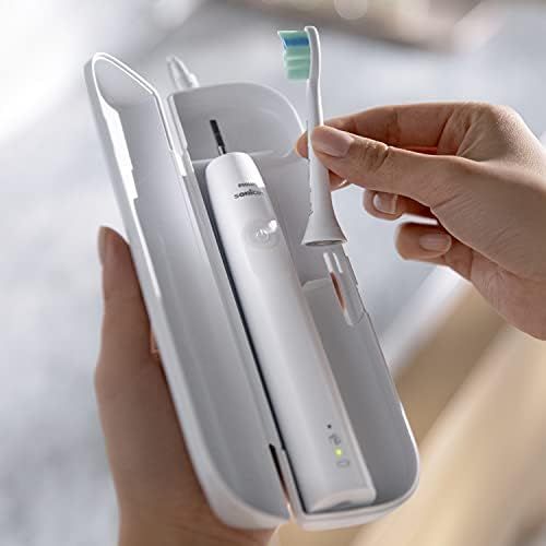 필립스 Philips Sonicare 3100 Series Electric Toothbrush with Sonic Technology Twin Pack with Pressure Sensor and Brush Head Indicator, HX3675/13, White