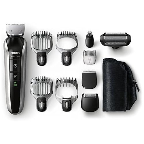 필립스 Philips QG3380/16 Multi Room Set Pro with Three Day Beard/Detail Comb, Hair Trimmer and Body Groom Attachment Black