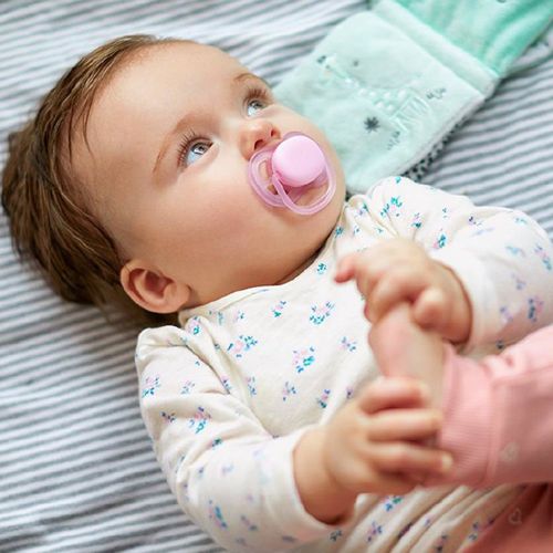 필립스 Philips AVENT Ultra Soft Air Soother 0 6?Months???Friendly Dino Set of 2/1) Ilisi Ertra Port Box + Heimess Wooden Dummy Chain Pearls Light Pink