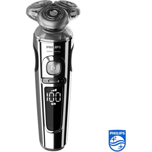 필립스 Philips Series 9000 Prestige Wet & Dry Electric Shaver with Qi Charging Pad, SmartClick Beard Styler and Cleaning Brush SP9863/14