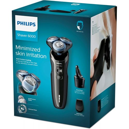필립스 Philips Series 6000 Wet & Dry S6680/26 Mens Electric Shaver with Precision Trimmer and SmartClean System
