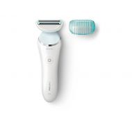 Philips SatinShave Advanced BRL130/00 Ladyshaver Electric Wet and Dry Shaver with Comb Attachment for Trimming, Spring Shaver for Even Shave, Thorough and Gentle, White/Light Blue