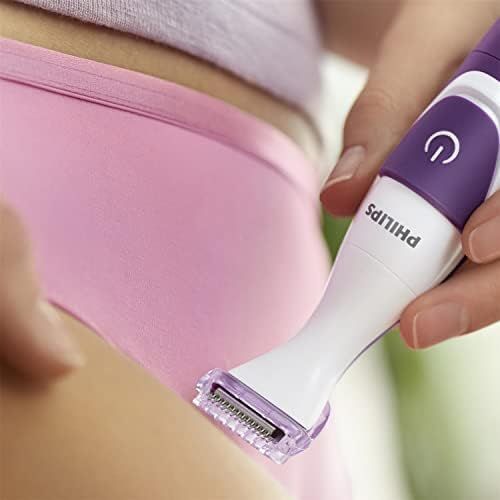 필립스 Philips BikiniGenie BRT383/15 Handy Bikini Trimmer for Trimming, Shaving and Styling Bikini with Comb Attachments and Shaving Heads for Effortless Hair Removal