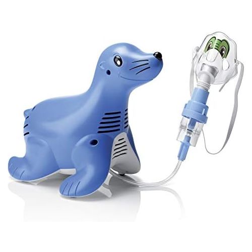 필립스 Philips Respironics Sami the Seal Compressor Nebuliser System with Reusable SideStream Nebuliser with Hose, Tucker the Turtle Mask, 5 Replacement Filters and Carry Bag, HH1304/00