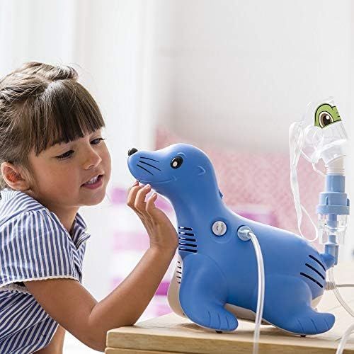 필립스 Philips Respironics Sami the Seal Compressor Nebuliser System with Reusable SideStream Nebuliser with Hose, Tucker the Turtle Mask, 5 Replacement Filters and Carry Bag, HH1304/00