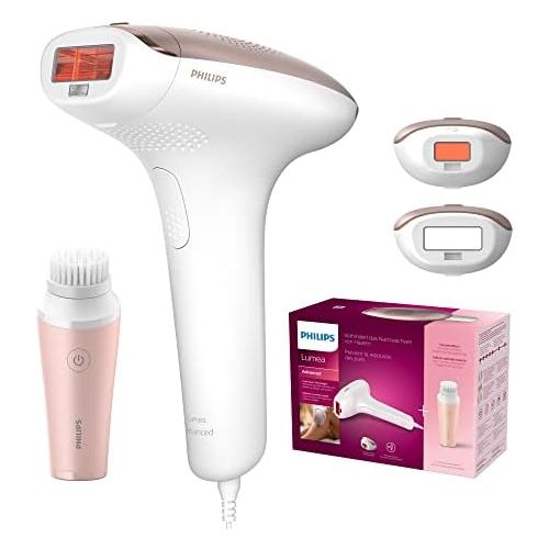 필립스 Philips Lumea Advanced IPL Hair Removal Device BRI922 Light Based Hair Removal for Permanently Smooth Skin Includes 2 Special Attachments for Body & Face and Mini Facial Cleans