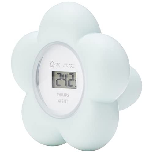 필립스 Philips Avent SCF480/00 Bath and Room Thermometer, Digital Display, Safe Measurement, Cute Design, Mint