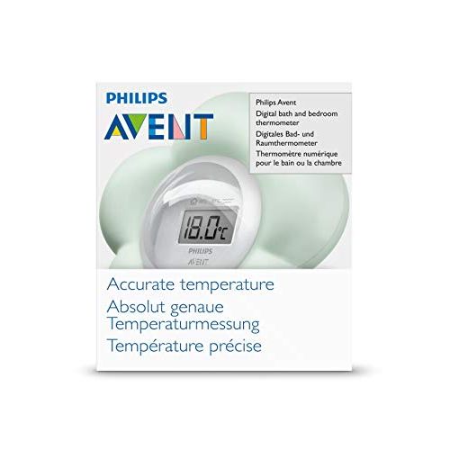 필립스 Philips Avent SCF480/00 Bath and Room Thermometer, Digital Display, Safe Measurement, Cute Design, Mint