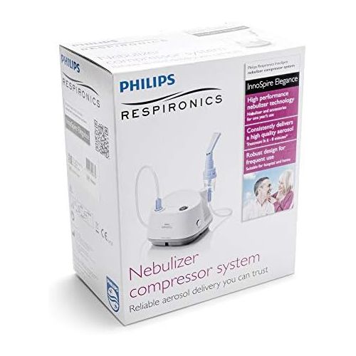 필립스 Philips InnoSpire Elegance Compressor Nebuliser System with Reusable SideStream Nebuliser with Hose, Children and Adult Mask, 4 Replacement Filters and Carry Bag, HHH1300/00