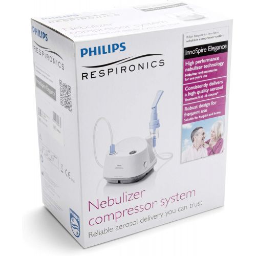 필립스 Philips InnoSpire Elegance Compressor Nebuliser System with Reusable SideStream Nebuliser with Hose, Children and Adult Mask, 4 Replacement Filters and Carry Bag, HHH1300/00