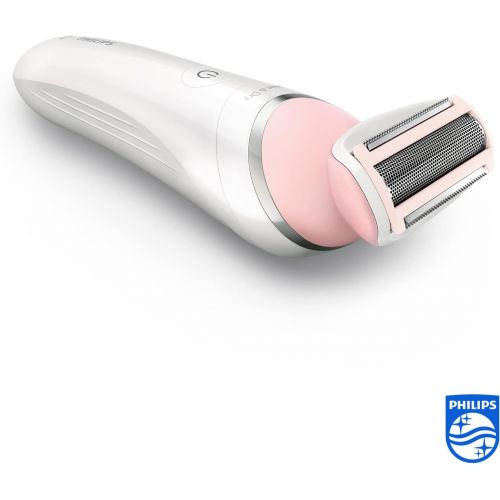 필립스 Philips SatinShave Advanced Wet and Dry Rechargeable Electric Shaver with Bikini Connector and Efficiency Plug BRL140/00