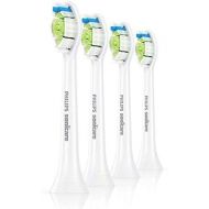 Philips Sonicare Replacement Brush DiamondClean HX6064 / 31 for 100% Whiter Teeth Fits any Philips Sonicare Toothbrush with Clip On System 4 Pack, Standard, White