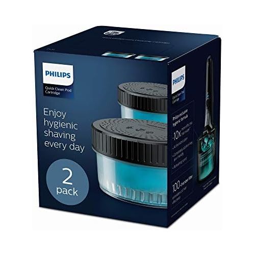 필립스 Philips Quick Clean CC12/50 Cleaning Cartridge 2 Pack Hygienic Cleaning Up To 6 Months Compatible with Philips Razor Series 7000 (S77xx) & 5000 (S55xx)