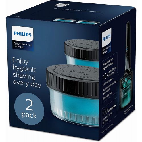 필립스 Philips Quick Clean CC12/50 Cleaning Cartridge 2 Pack Hygienic Cleaning Up To 6 Months Compatible with Philips Razor Series 7000 (S77xx) & 5000 (S55xx)