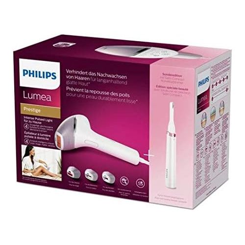 필립스 Philips Lumea Prestige IPL hair removal device BRI949 / 00, with 4 attachments for long lasting hair removal, incl. Correction trimmer, wired