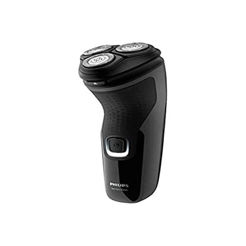 필립스 Philips S1231/41 Series 1000 Razor PowerCut Blade System Integrated Trimmer 4 Way Swivel Heads Easy Cleaning (One Touch Open) Black