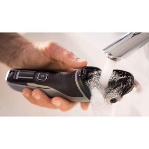 필립스 Philips S1231/41 Series 1000 Razor PowerCut Blade System Integrated Trimmer 4 Way Swivel Heads Easy Cleaning (One Touch Open) Black