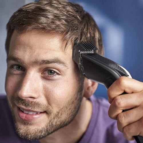 필립스 Philips HC7650 / 15, Hair clipper for home with 28 length settings, 3 Comb attachments, Turbo mode, hairdressing cap, crest, scissors and traveling trees 90min battery life