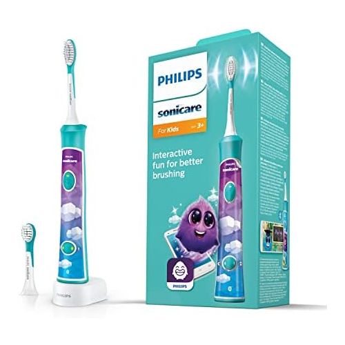 필립스 Philips Sonicare For Kids electric toothbrush HX6322 / 04, with sound technology, For children, gentle cleaning, turquoise