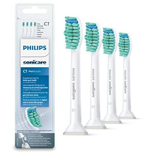 필립스 Philips Sonicare original brush head ProResults HX6014 / 07, up to 2x more plaque removal, pack of 4, standard, white