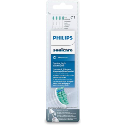 필립스 Philips Sonicare original brush head ProResults HX6014 / 07, up to 2x more plaque removal, pack of 4, standard, white