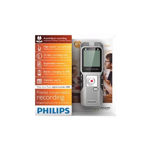 필립스 Philips Voice Tracer DVT400000 Digital Voice Recorder, Silver