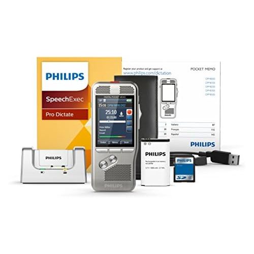 필립스 Philips DPM800001 Digital Pocket Memo with Speech Exec Pro Dictation Software and SR Module