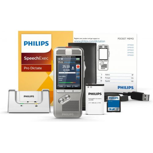 필립스 Philips DPM-8000 Professional Digital Pocket Memo with Cradle and Speechexec Pro Software